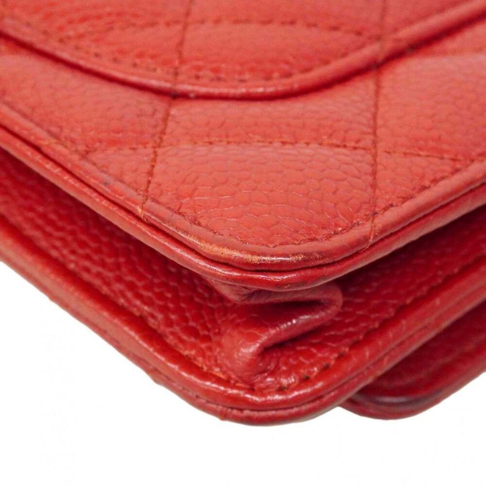 CHANEL Red Caviar Leather Wallet - Picture 6 of 11